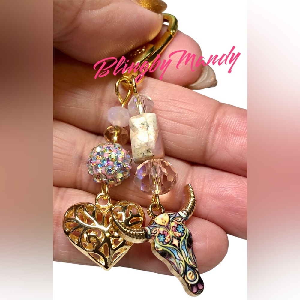 Cowgirl bling-pretty keychain or laptop hanger-purse bling